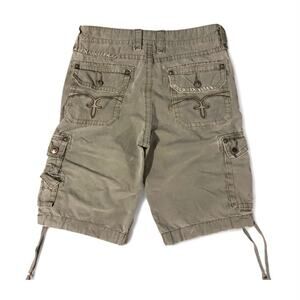 Vintage Rock Revival Cargo Shorts Army Green Utility Size 34”